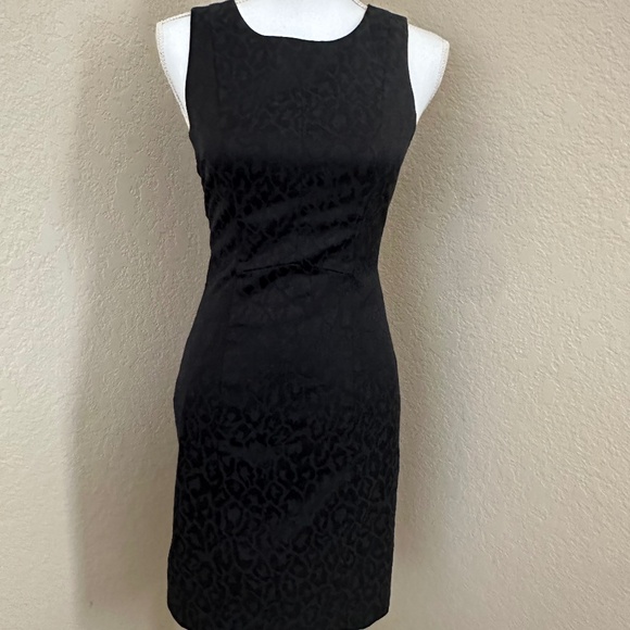 NWT - H&M Black on Black Leopard Print Dress - Picture 1 of 9